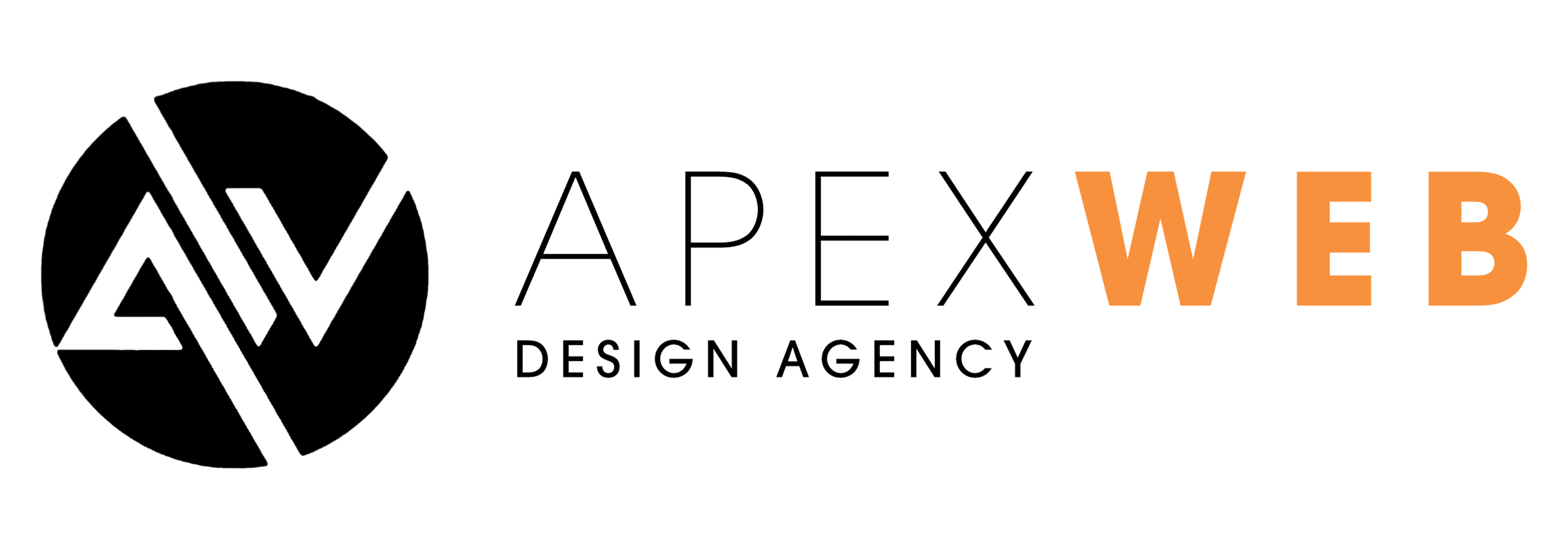 Apex web logo for against light themes. Text in blakc