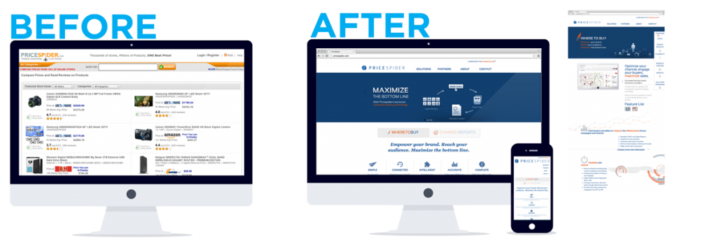 A Step-by-Step Guide for UK Businesses showing the difference of a cluttered website and after the redesign