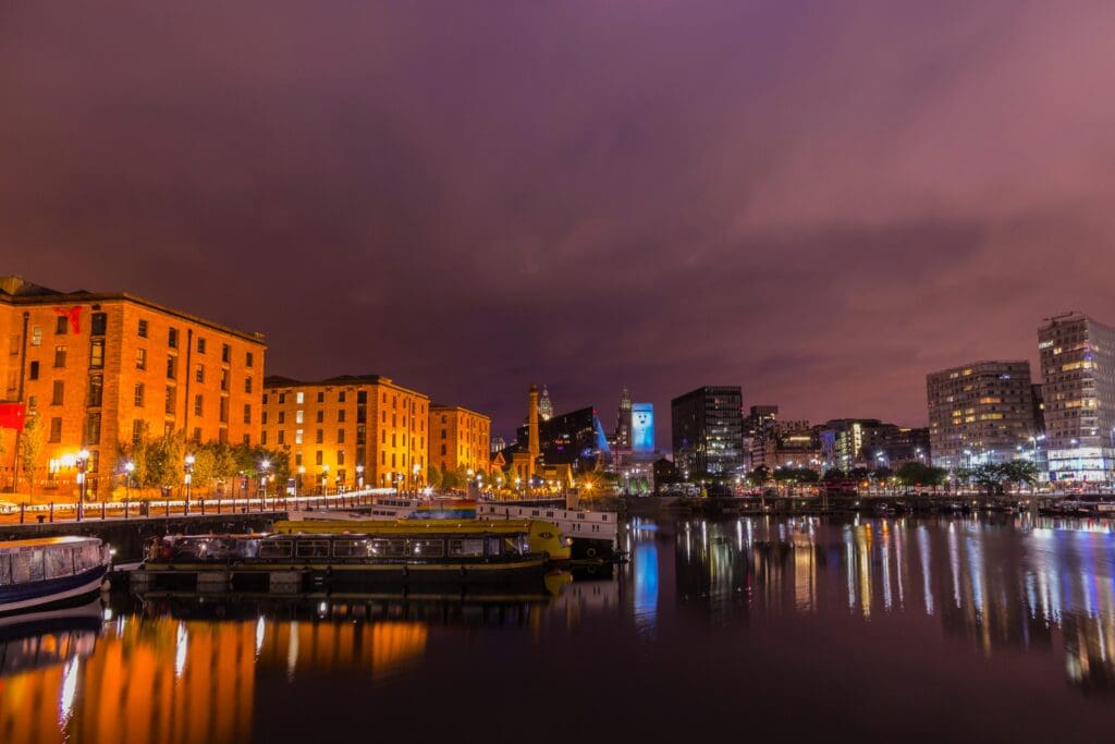 Web Design Liverpool Albert Dock at night